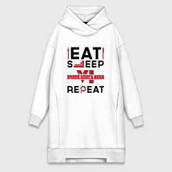 Женская толстовка-платье Надпись: eat sleep GTA6 repeat