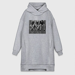 Женская толстовка-платье Слово х*й из ног девушек