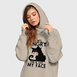 Женское худи-платье I am not angry cat, цвет: миндальный — фото 2