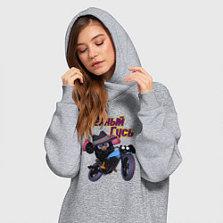 Женское худи-платье Чёрный Гусь - Только свистни он появится, цвет: меланж — фото 2