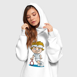 Женское худи-платье Теннисист, цвет: белый — фото 2