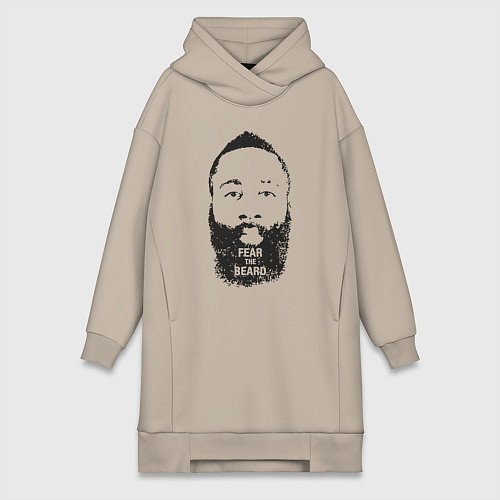 Женская толстовка-платье Бойся бороду / Миндальный – фото 1