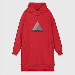 Женское худи-платье Минималистичные треугольники, цвет: красный