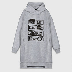 Женская толстовка-платье Есть спать вечеринка