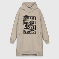 Женская толстовка-платье Есть спать яхтинг