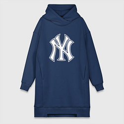 Женское худи-платье New York yankees - baseball logo, цвет: тёмно-синий