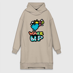 Женская толстовка-платье Проснись