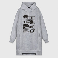 Женская толстовка-платье Есть спать играть