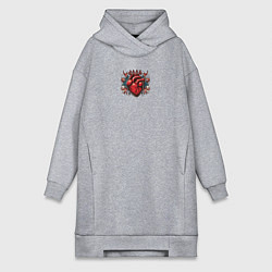 Женская толстовка-платье Ретро татуировка с абстрактным сердцем