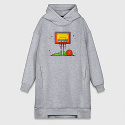 Женское худи-платье Уличный баскетбол, цвет: меланж