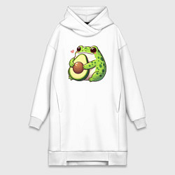 Женская толстовка-платье Лягушка обнимает авокадо