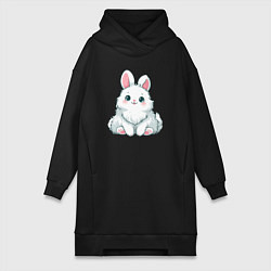 Женская толстовка-платье Пушистый аниме кролик