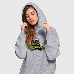 Женское худи-платье Russian tank, цвет: меланж — фото 2