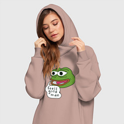 Женское худи-платье Pepe feels good man, цвет: пыльно-розовый — фото 2