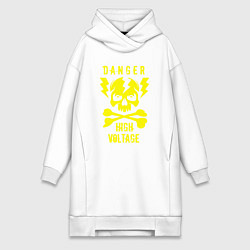 Женская толстовка-платье Опасно высокое напряжение