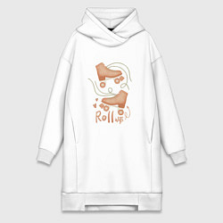 Женское худи-платье Винтажные ролики, цвет: белый
