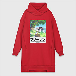 Женское худи-платье Штарк Ферн и Фрирен, цвет: красный