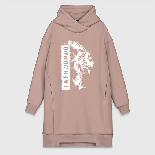 Женская толстовка-платье Taekwondo fighter / Пыльно-розовый – фото 1