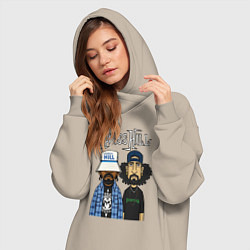 Женское худи-платье Cypress hill - B Real and Sen Dog, цвет: миндальный — фото 2