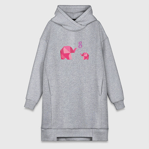 Женская толстовка-платье Дочка поздравляет маму с 8 марта / Меланж – фото 1