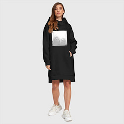 Женское худи-платье Ванпанчмен Сайтама лысина, цвет: черный — фото 2