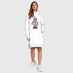 Женское худи-платье Трафальгар Ло - Ван Пис, цвет: белый — фото 2