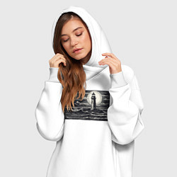 Женское худи-платье Маяк в графике, цвет: белый — фото 2