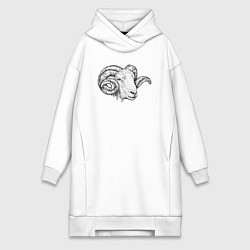 Женская толстовка-платье Голова барашка