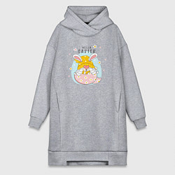 Женская толстовка-платье Пасха гном заячьи ушки