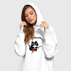 Женское худи-платье Meowtallica cat, цвет: белый — фото 2