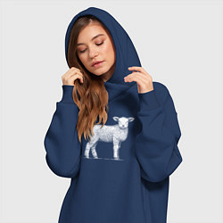 Женское худи-платье Белый ягненок, цвет: тёмно-синий — фото 2