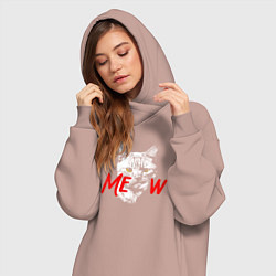 Женское худи-платье Meow kitty, цвет: пыльно-розовый — фото 2