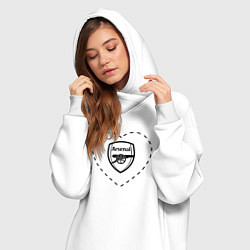 Женское худи-платье Лого Arsenal в сердечке, цвет: белый — фото 2