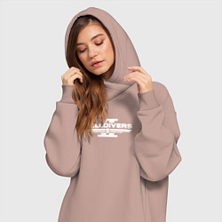 Женское худи-платье Helldivers 2: Logo, цвет: пыльно-розовый — фото 2