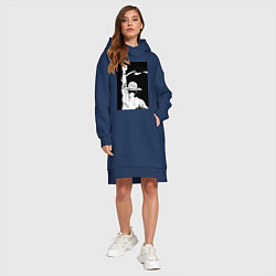 Женское худи-платье Ван Пис Луффи Монки Д, цвет: тёмно-синий — фото 2