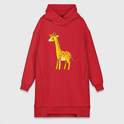 Женское худи-платье Добрый жираф, цвет: красный