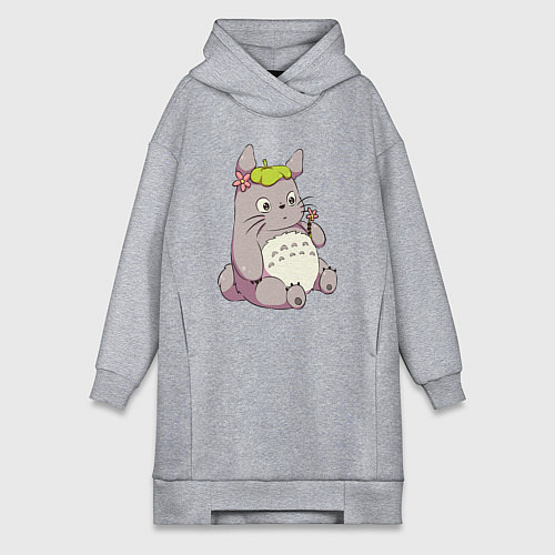 Женская толстовка-платье Малыш Тоторо / Меланж – фото 1