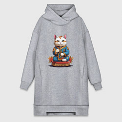 Женская толстовка-платье Кот удачи манеки неко