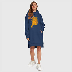Женское худи-платье Жирафик лабиринт, цвет: тёмно-синий — фото 2