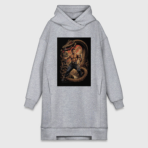 Женская толстовка-платье Боец Муай Тай / Меланж – фото 1
