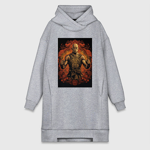 Женская толстовка-платье Тайский боец Муай Тай / Меланж – фото 1