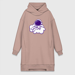 Женская толстовка-платье Космонавт на облачке