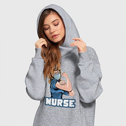 Женское худи-платье Good nurse, цвет: меланж — фото 2