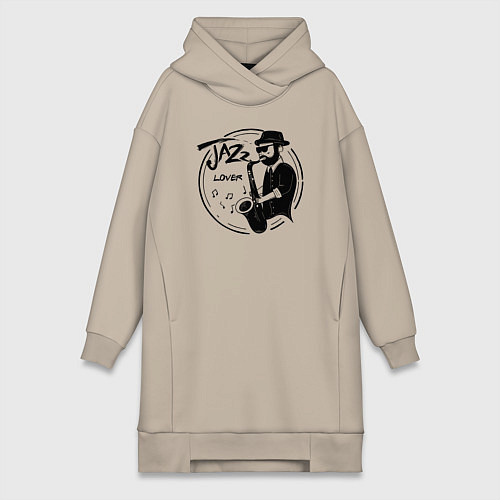 Женская толстовка-платье Jazz lover / Миндальный – фото 1