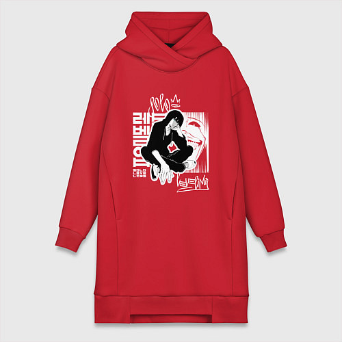 Женская толстовка-платье Поднятие уровня в одиночку Граффити / Красный – фото 1