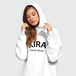 Женское худи-платье Kira never alone - motto, цвет: белый — фото 2