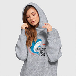 Женское худи-платье Мой лучший маленький друг не еда, цвет: меланж — фото 2