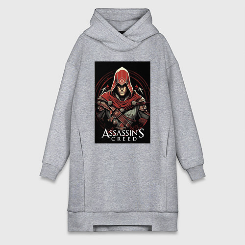 Женская толстовка-платье Assassins creed профиль игрока / Меланж – фото 1