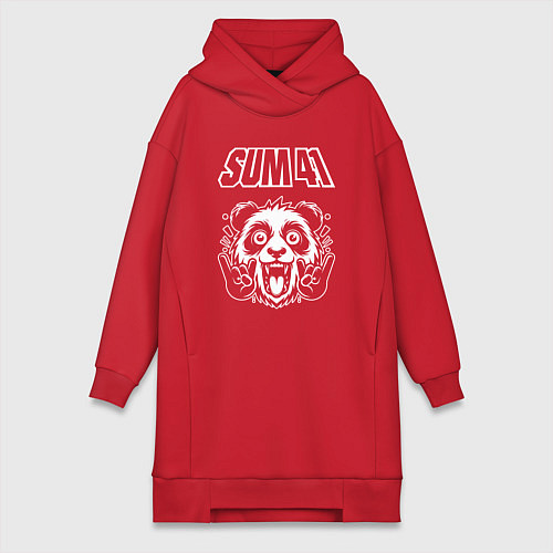 Женская толстовка-платье Sum41 rock panda / Красный – фото 1