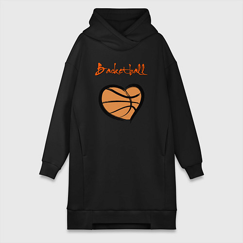 Женская толстовка-платье Basket lover / Черный – фото 1
